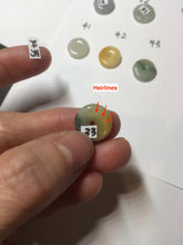 Load image into Gallery viewer, 12.5-13mm Type A 100% Natural icy watery green purple white yellow Jadeite Safety Guardian Button donuts pendant PF2