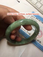 Load image into Gallery viewer, 58.4mm Certified Type A 100% Natural sunny green gray Jadeite Jade bangle PA117-9894