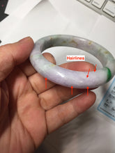 Load image into Gallery viewer, 55.6mm Certified 100% natural Type A sunny Green Yellow Light Purple(Fu Lu Shou) jadeite jade bangle PH249-0511