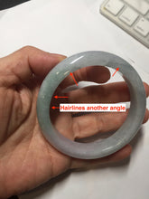 Load image into Gallery viewer, 57mm certified 100% natural Type A icy light green/purple jadeite jade bangle PE5-0306