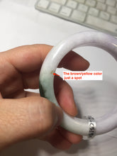 Load image into Gallery viewer, 54mm Certified 100% natural Type A olive green/white/purple/brown(FU LU SHOU) chubby jadeite jade bangle AX96-(5190)