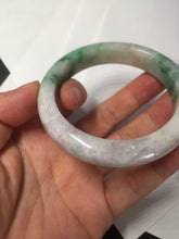 Load image into Gallery viewer, 53.7mm Certified 100% natural Type A sunny green purple jadeite jade bangle BQ34-4135