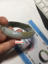Load image into Gallery viewer, 55.5mm certificated Type A 100% Natural oily dark green/yellow/brown Jadeite Jade bangle D132-4069