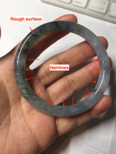 Load image into Gallery viewer, 55.3mm Certified Type A 100% Natural dark green/purple/gray round cut Jadeite bangle AA128-6937
