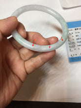 Load image into Gallery viewer, 60.4mm Certified Type A 100% Natural light green white purple round cut jadeite Jade bangle B259-3206