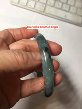 Load image into Gallery viewer, 55mm Certified Type A 100% Natural dark green/gray round cut Jadeite bangle PA227-2426
