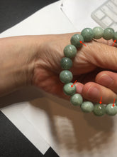Load image into Gallery viewer, 9.9-10.5mm size 52-62mm 100% natural type A light green jadeite jade beads bracelet PC53