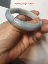 Load image into Gallery viewer, 53.5mm certified 100% natural Type A light green/purple white Snowy Pine Forest jadeite jade bangle J127-3084