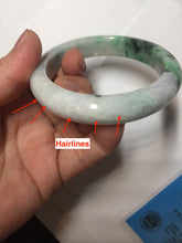 Load image into Gallery viewer, 54.6mm certified Type A 100% Natural sunny green white purple Jadeite Jade bangle BQ46-4148