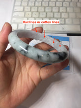 Load image into Gallery viewer, 61.2mm Certified Type A 100% Natural light green/white/purple Jadeite Jade bangle PJ68-3844