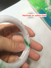 Load image into Gallery viewer, 57mm certified 100% natural sunny green/white/purple jadeite jade bangle AX92-5423