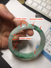 Load image into Gallery viewer, 54.3mm certified 100% natural Type A sunny green jadeite jade bangle PB164-4654