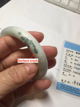 Load image into Gallery viewer, 55.5mm certified 100% natural Type A green white jadeite bangle PD154-6315