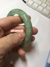 Load image into Gallery viewer, 59mm Certified Type A 100% Natural sunny green gray Jadeite Jade bangle BG236-9898