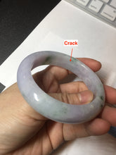 Load image into Gallery viewer, 55mm Certified 100% natural Type A light purple with sunny flying flowers jadeite jade bangle BL107-8720