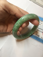 Load image into Gallery viewer, 60mm Certified Type A 100% Natural sunny green gray Jadeite Jade bangle BG234-9885