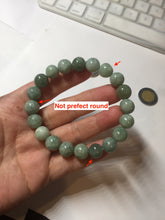 Load image into Gallery viewer, 9.9-10.5mm size 52-62mm 100% natural type A light green jadeite jade beads bracelet PC53