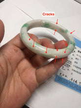 Load image into Gallery viewer, 57mm Certified Type A 100% Natural sunny green/white(白底青) Jadeite Jade bangle AY91-2805