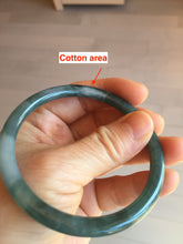 Load image into Gallery viewer, 57.6mm Certified Type A 100% Natural dark green blue gray black slim round cut Guatemala Jadeite bangle PJ5-4321