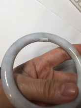 Load image into Gallery viewer, 59.5mm certified 100% natural light green/white/purple round cut jadeite jade bangle BS38-(5572)