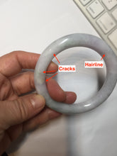 Load image into Gallery viewer, 58.3mm certified 100% natural light green/white/purple/red chubby round cut jadeite jade bangle BS36-(5567)