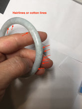 Load image into Gallery viewer, 62mm certified Type A 100% Natural white gray light purple green round cut Jadeite Jade bangle PE92-3225