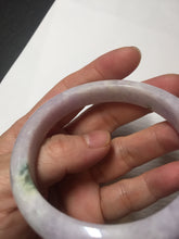 Load image into Gallery viewer, 57.5mm certified 100% natural type A light green/purple/yellow(FU LU SHOU) jadeite jade bangle BN82-8715