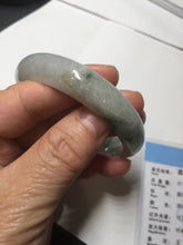 Load image into Gallery viewer, 55mm certified 100% natural icy watery light green with green floating flowers jadeite jade bangle AS88-7068