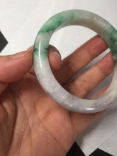 Load image into Gallery viewer, 53.7mm Certified 100% natural Type A sunny green purple jadeite jade bangle BQ34-4135