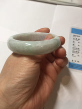 Load image into Gallery viewer, 51mm certified Type A 100% Natura light sunny green white purple Jadeite jade bangle PH160-4669