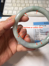 Load image into Gallery viewer, 59.8mm Certified Type A 100% Natural white/purple/green round cut jadeite Jade bangle PE123-0295