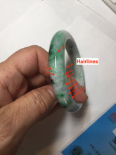 Load image into Gallery viewer, 54.6mm certified Type A 100% Natural sunny green white purple Jadeite Jade bangle BQ46-4148