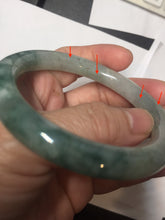 Load image into Gallery viewer, 54.6mm Certified Type A 100% Natural green white gray round cut jadeite Jade bangle BH236-0267