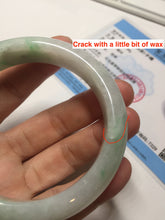 Load image into Gallery viewer, Shopify only. 55.7mm certified 100% natural icy watery light white/sunny green jadeite jade bangle BN73-9363
