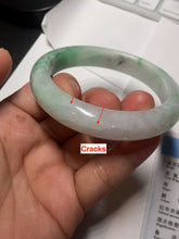 Load image into Gallery viewer, 56.1mm certified 100% natural icy watery light white/sunny green jadeite jade bangle BN71-3879