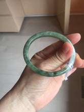 Load image into Gallery viewer, 52mm Certified Type A 100% Natural white Oily Dark Green Gray Black Oval Jadeite Jade Bangle PC219-6219