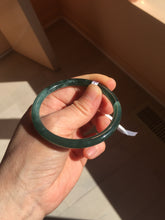 Load image into Gallery viewer, 54mm Certified Type A 100% Natural dark green/blue/gray Guatemala slim round cut Jadeite bangle PC184-0790