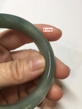 Load image into Gallery viewer, 56.8mm Certified 100% natural Type A oily dark green/ gray (老油青) jadeite jade bangle PD114