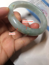 Load image into Gallery viewer, 57.4mm Certified Type A 100% Natural light yellow/blue/green Jadeite Jade bangle BK22-4406