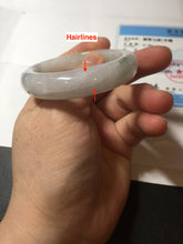 Load image into Gallery viewer, 46mm Certified Type A 100% Natural icy watery light green white clear Jadeite Jade bangle BS88-6685
