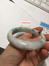 Load image into Gallery viewer, 59.5mm certified Type A 100% Natural light green sunny green red light purple Jadeite Jade bangle BF143-5283