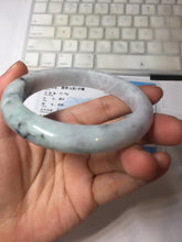 Load image into Gallery viewer, 61.2mm Certified Type A 100% Natural light green/white/purple Jadeite Jade bangle PJ68-3844