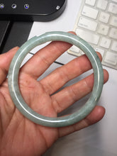 Load image into Gallery viewer, Sold, please don't order. Thanks. 64.7mm Certified type A 100% Natural light green round cut Jadeite bangle J143-(1947)