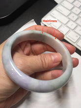 Load image into Gallery viewer, 58mm 100% natural certified light green purple yellow(FU LU SHOU) jadeite jade bangle BN37-7345