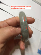 Load image into Gallery viewer, 55.5mm certified type A 100% Natural icy watery light green with dark green flowers jadeite jade bangle PH59-1059