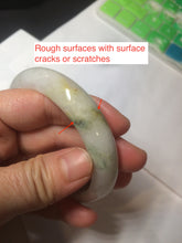 Load image into Gallery viewer, 58mm certified 100% natural light green/purple/yellow (Fu Lu Shou) jadeite jade bangle AZ135-1464