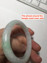 Load image into Gallery viewer, 50mm certified 100% natural Type A icy watery sunny green white (白底青) jadeite jade bangle BN69-9372