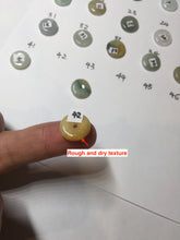 Load image into Gallery viewer, 12.5-13mm Type A 100% Natural icy watery green purple white yellow Jadeite Safety Guardian Button donuts pendant PF2