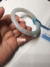 Load image into Gallery viewer, 56.5mm certified 100% natural type A white/light green white purple jadeite jade bangle AH96-0543