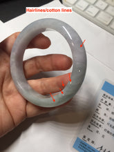 Load image into Gallery viewer, 56.3mm certified 100% natural Type A icy light green/purple jadeite jade bangle PE7-0299